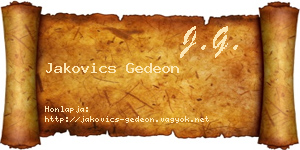 Jakovics Gedeon névjegykártya